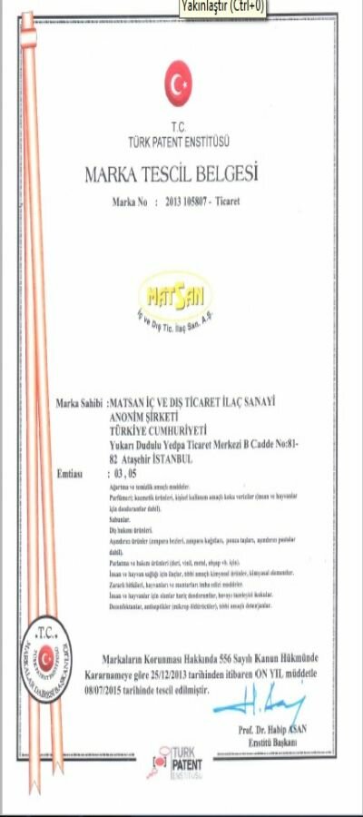 Firmam�z�n T�rk Patent Enstit�s� taraf�ndan Marka Tescili yap�lm��t�r...